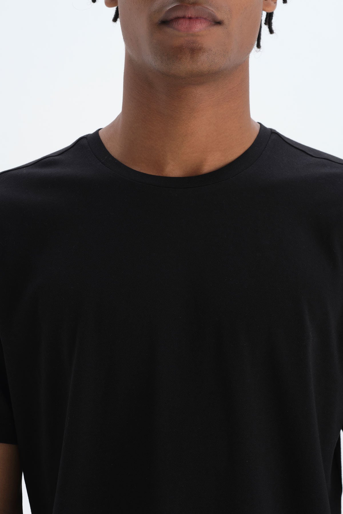 Siyah Kısa Kollu Supima® Pamuklu T-Shirt