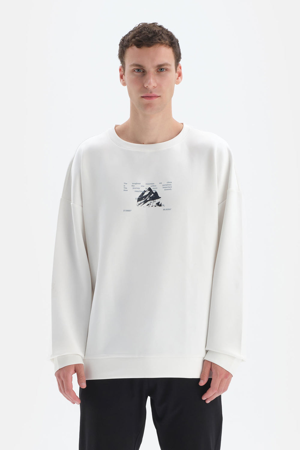 Ekru Dagi Active Bisiklet Yaka Sweatshirt