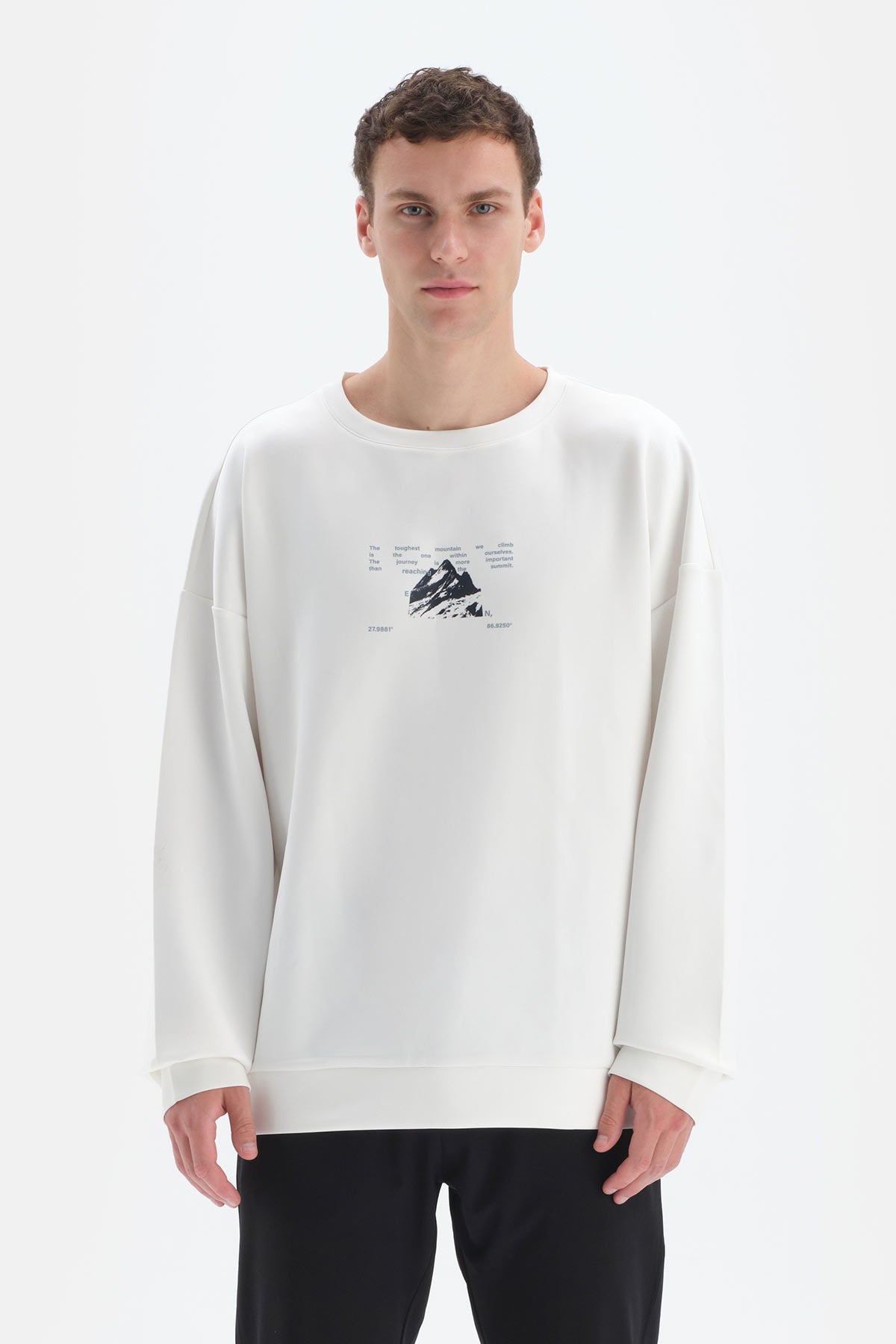 Ekru Dagi Active Bisiklet Yaka Sweatshirt