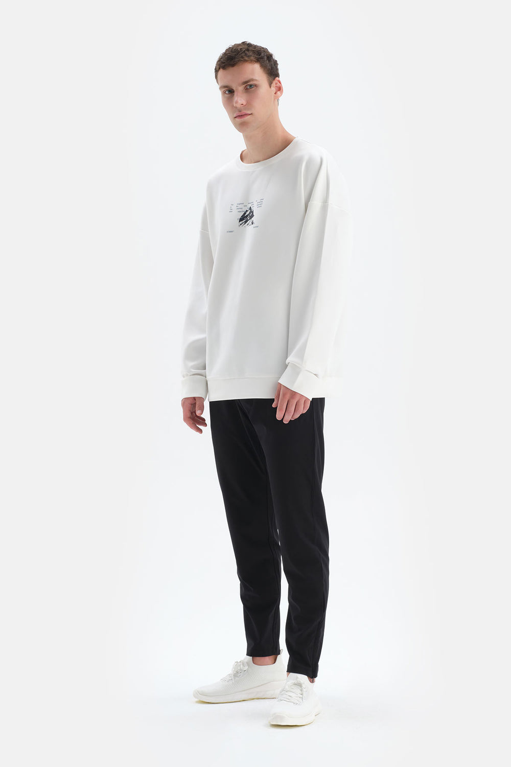 Ekru Dagi Active Bisiklet Yaka Sweatshirt