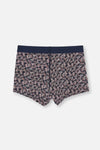 Lacivert Desenli Pamuklu Boxer