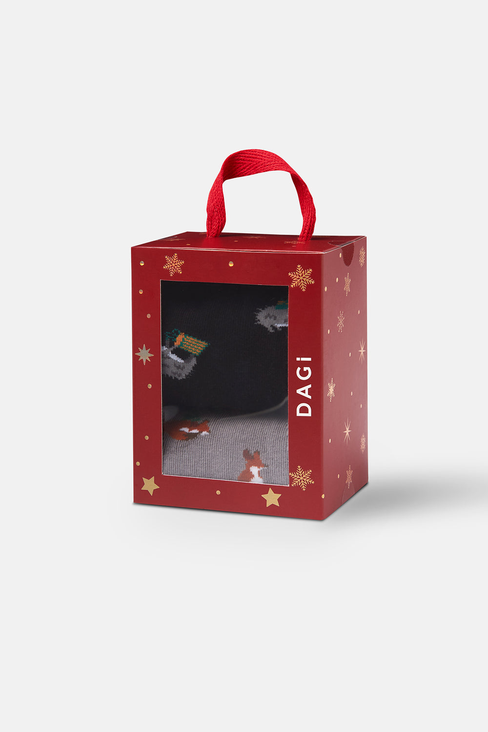 Siyah-Gri 2'li Yılbaşı Temalı Soket Çorap