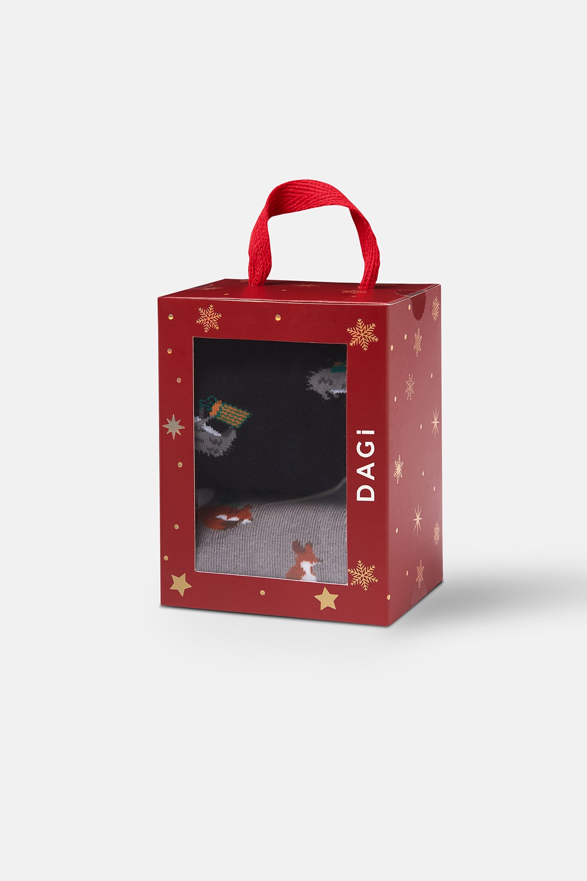 Siyah-Gri 2'li Yılbaşı Temalı Soket Çorap