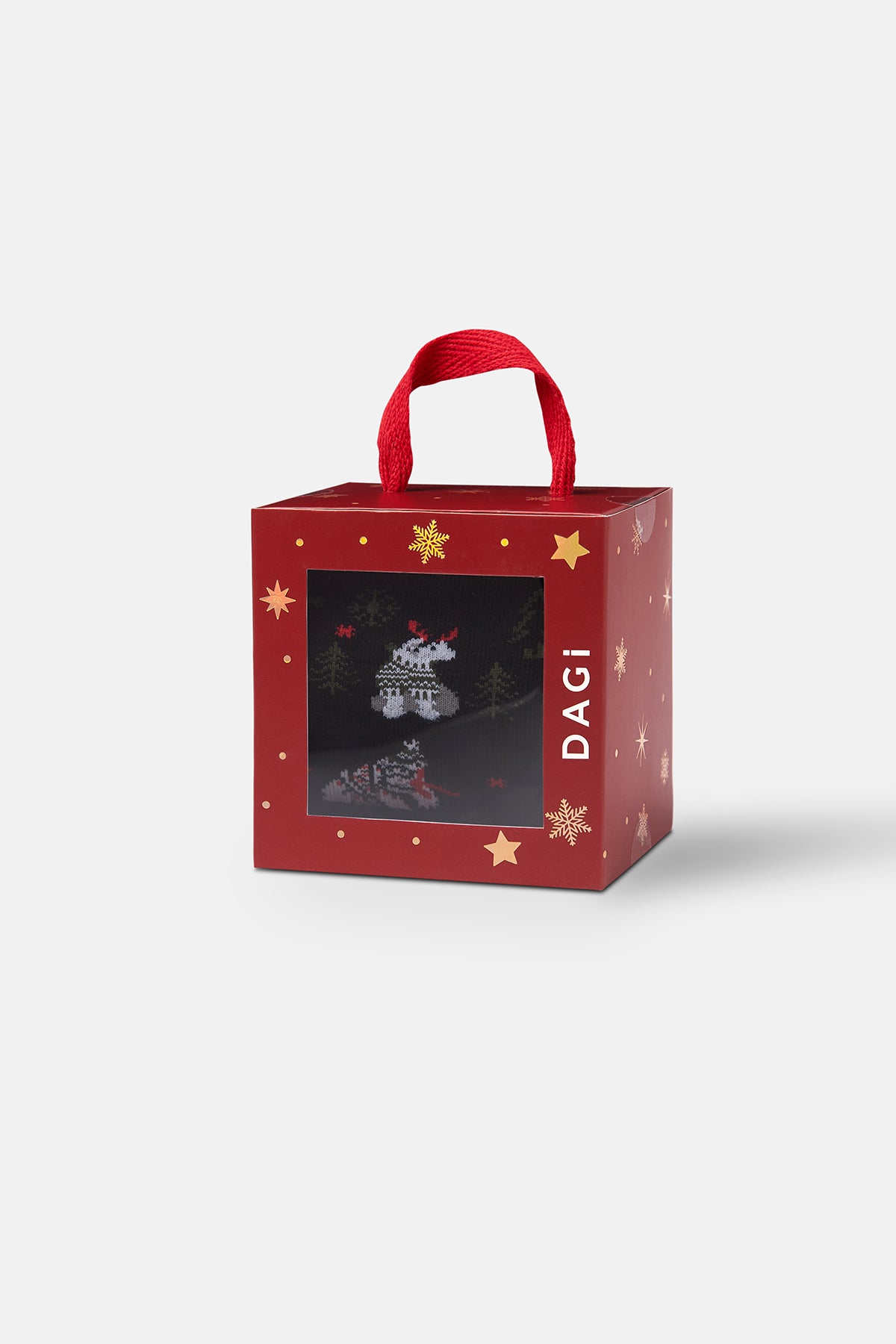 Siyah Yılbaşı Temalı Soket Çorap