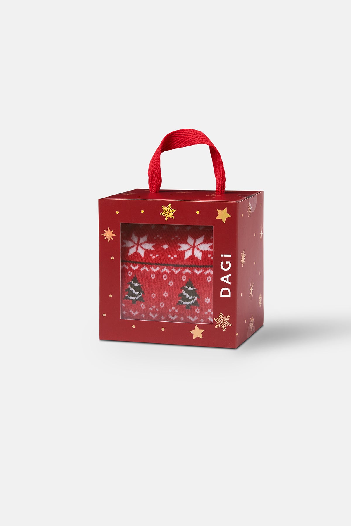 Kırmızı Yılbaşı Temalı Soket Çorap