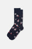 Lacivert Yılbaşı Temalı Soket Çorap