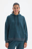 Petrol Kapüşonlu Oversize Pamuklu Sweatshirt