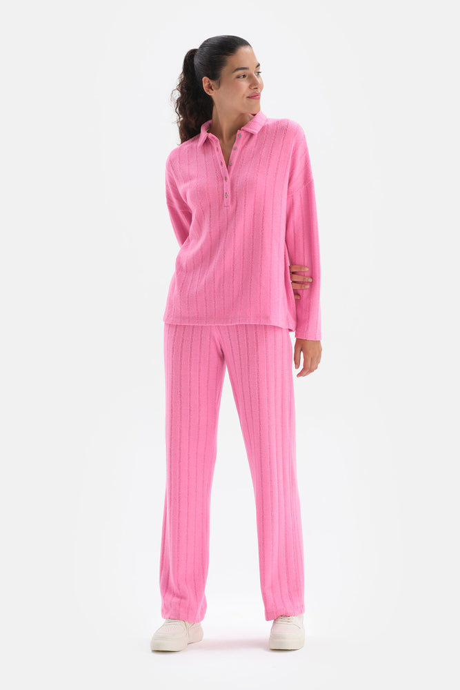 Pembe Bol Paça Eşofman Altı