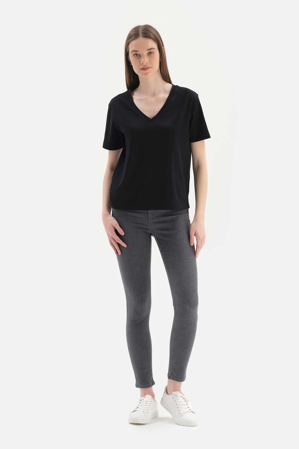 Antrasit Jean Push Up Tayt Pantolon