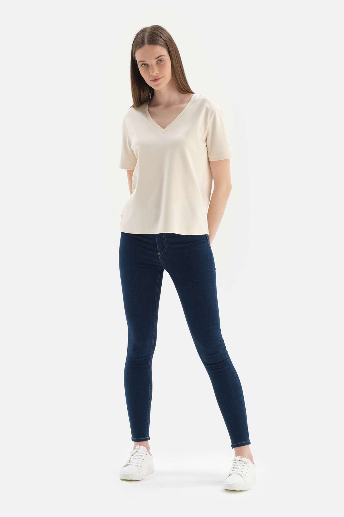 Lacivert Jean Push Up Tayt Pantolon