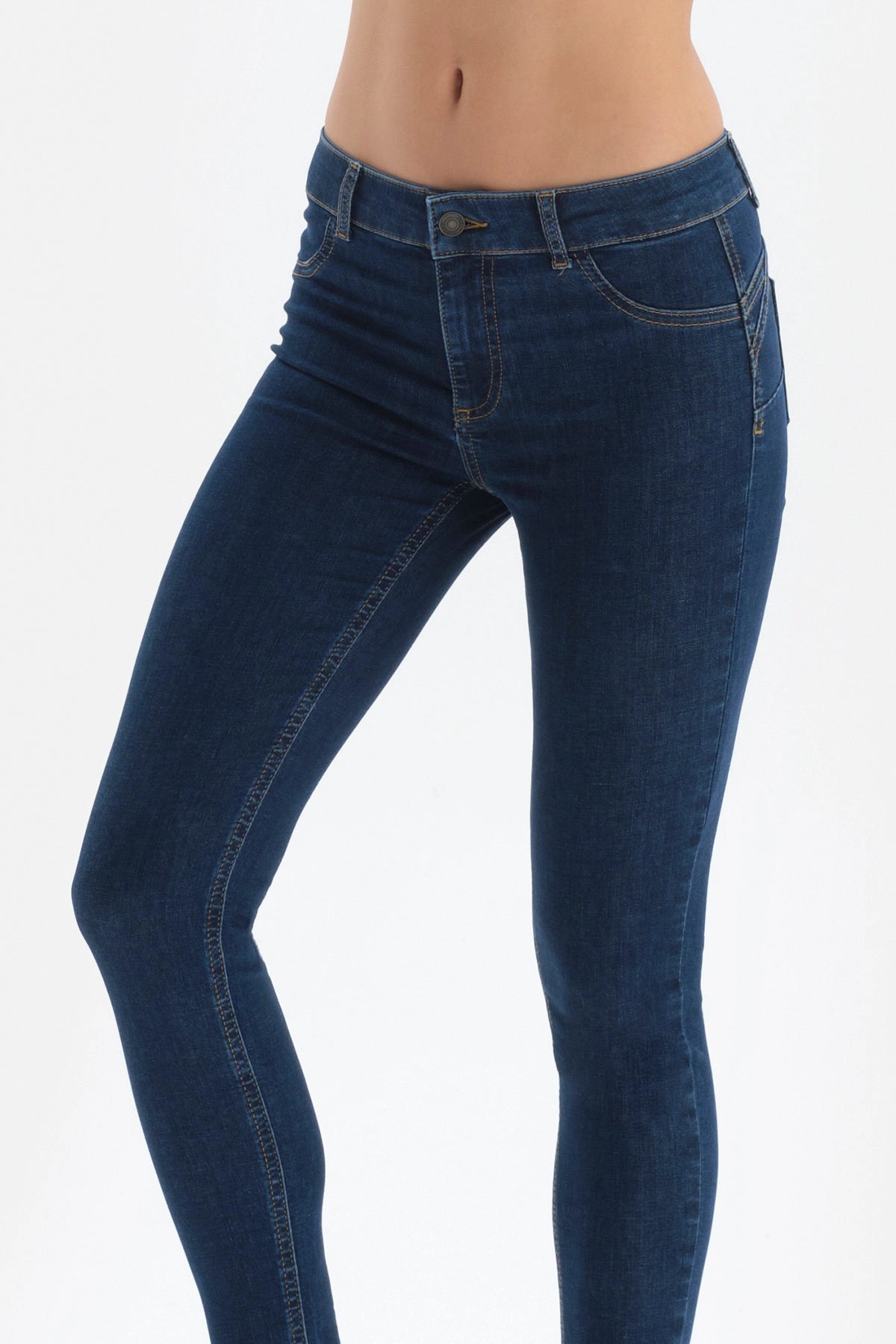 Lacivert Jean Push Up Tayt Pantolon