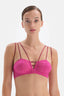 Fuşya Şerit Detaylı Dantelli Soft Sütyen