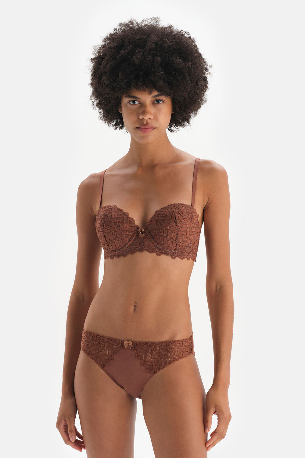 Kahverengi Dantel Detaylı Micro Slip Külot