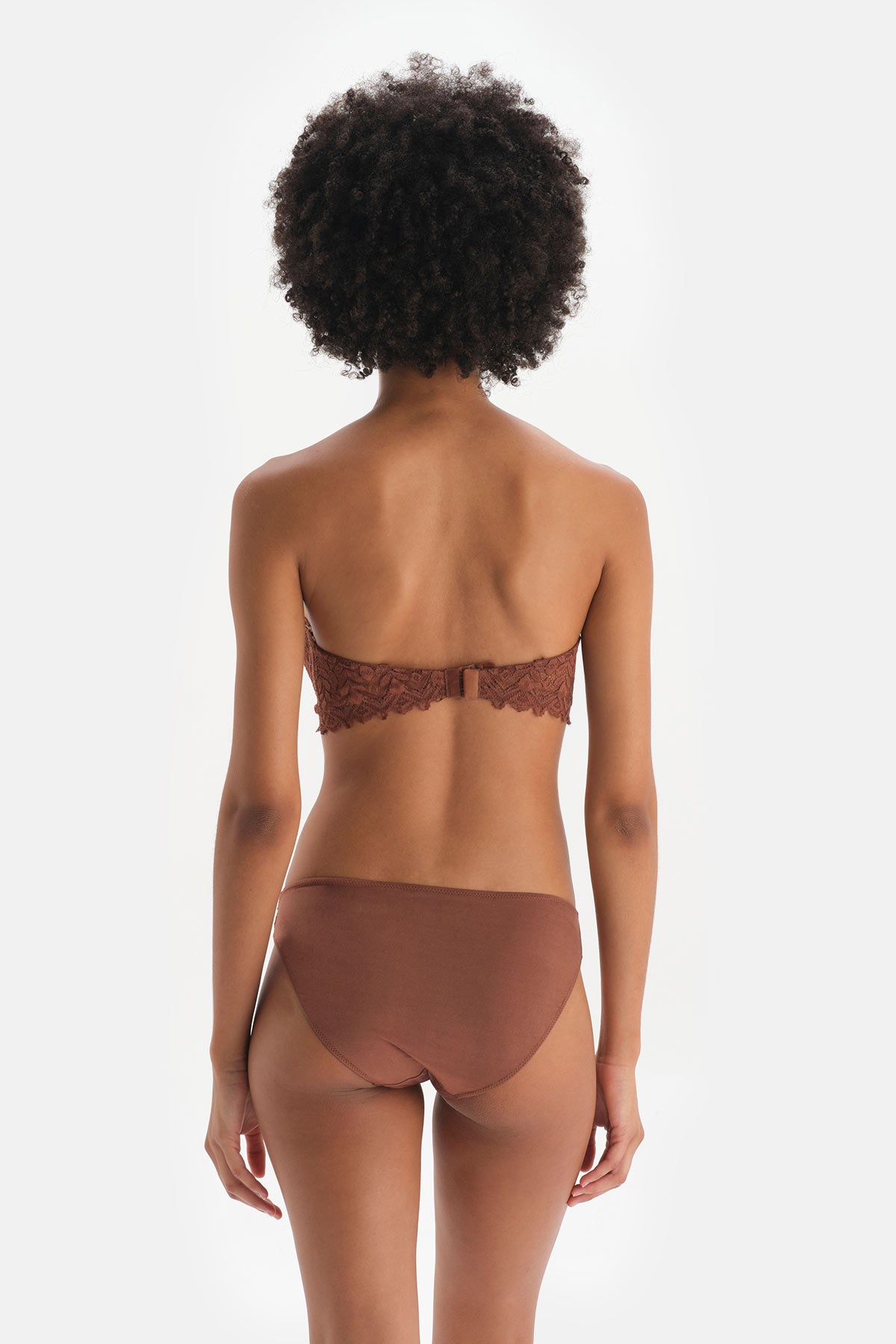 Kahverengi Dantel Detaylı Micro Slip Külot
