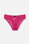 Fuşya Dantelli Şerit Detaylı Brazilian Külot