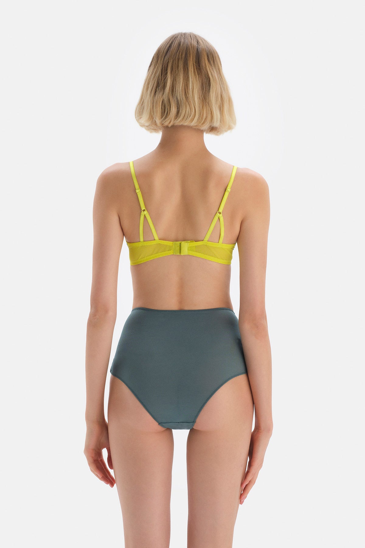 Yeşil Dantel Detaylı Mikro Yüksek Bel Slip