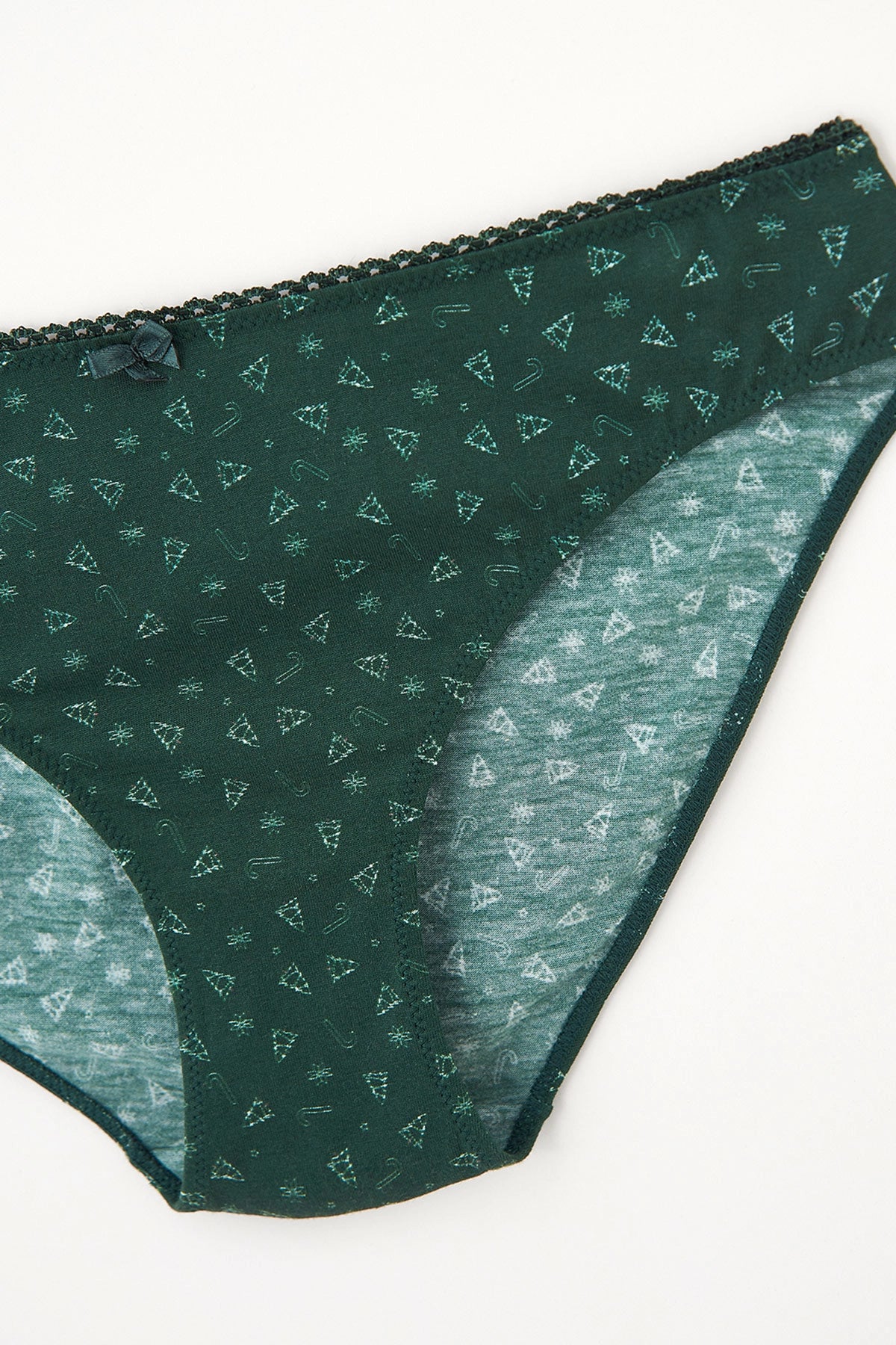 Kırmızı 3'Lü Paket Desenli Pamuklu Slip