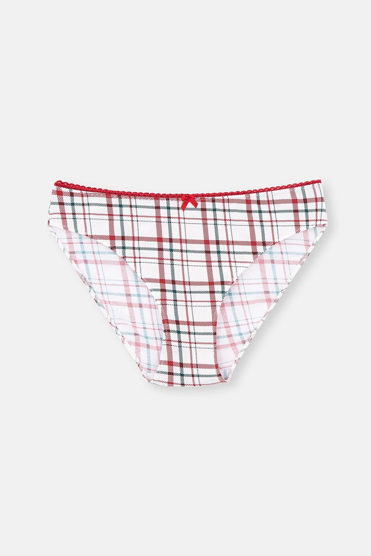 Kırmızı 3'Lü Paket Desenli Pamuklu Slip