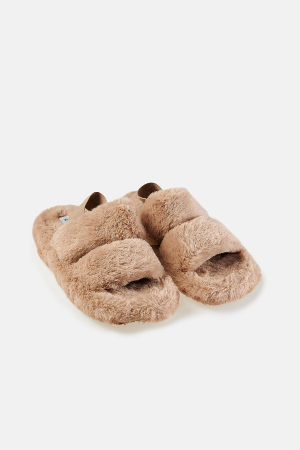 Vizon Kadın Peluş Çift Bantlı Lastıklı Ev Terliği