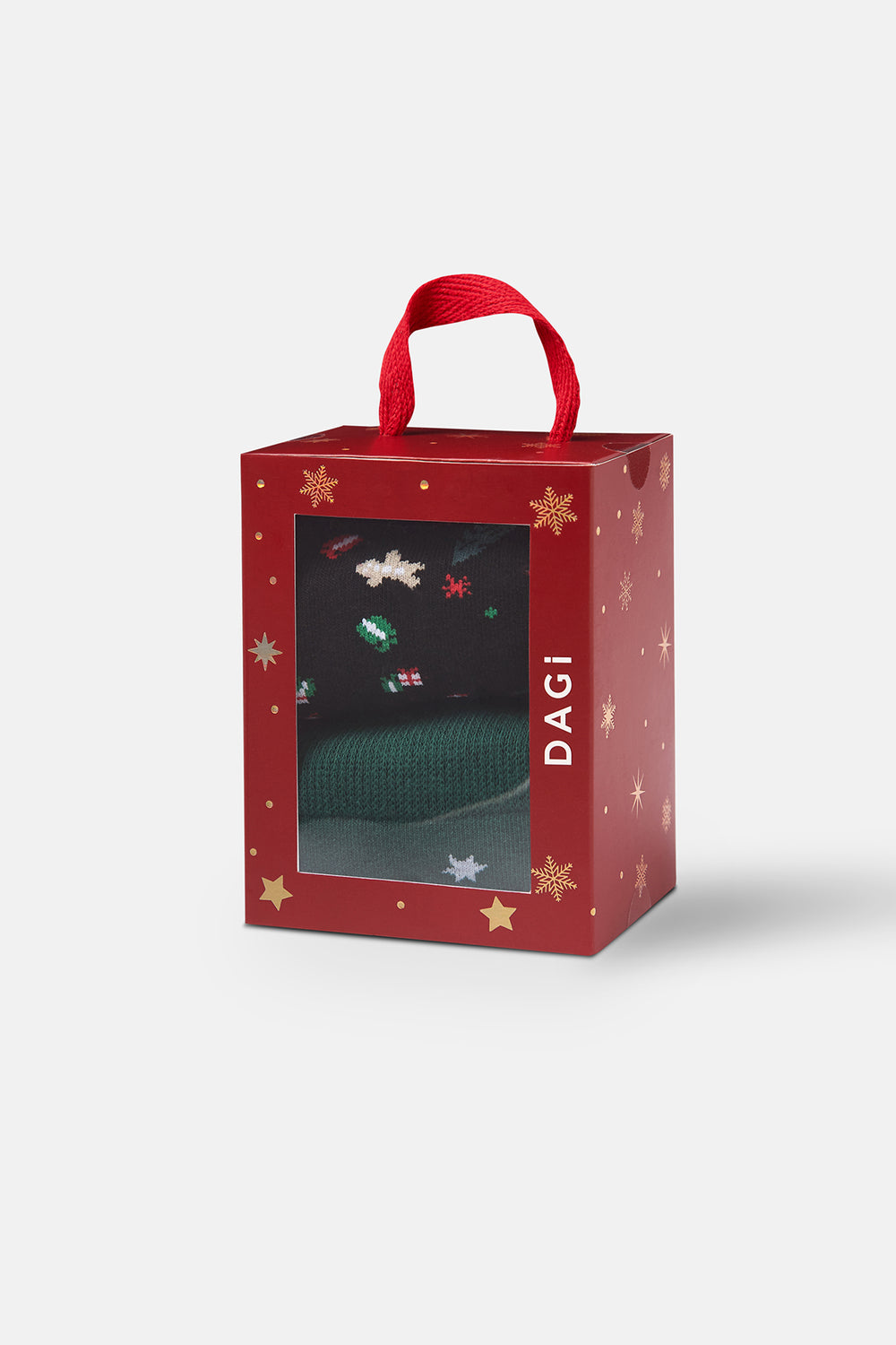 Yeşil-Siyah 2'li Yılbaşı Temalı Soket Çorap