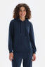 Indigo Uzun Kollu Kapüşonlu Sweatshirt