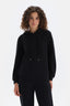 Siyah Kapüşonlu Basic Modal Sweatshirt