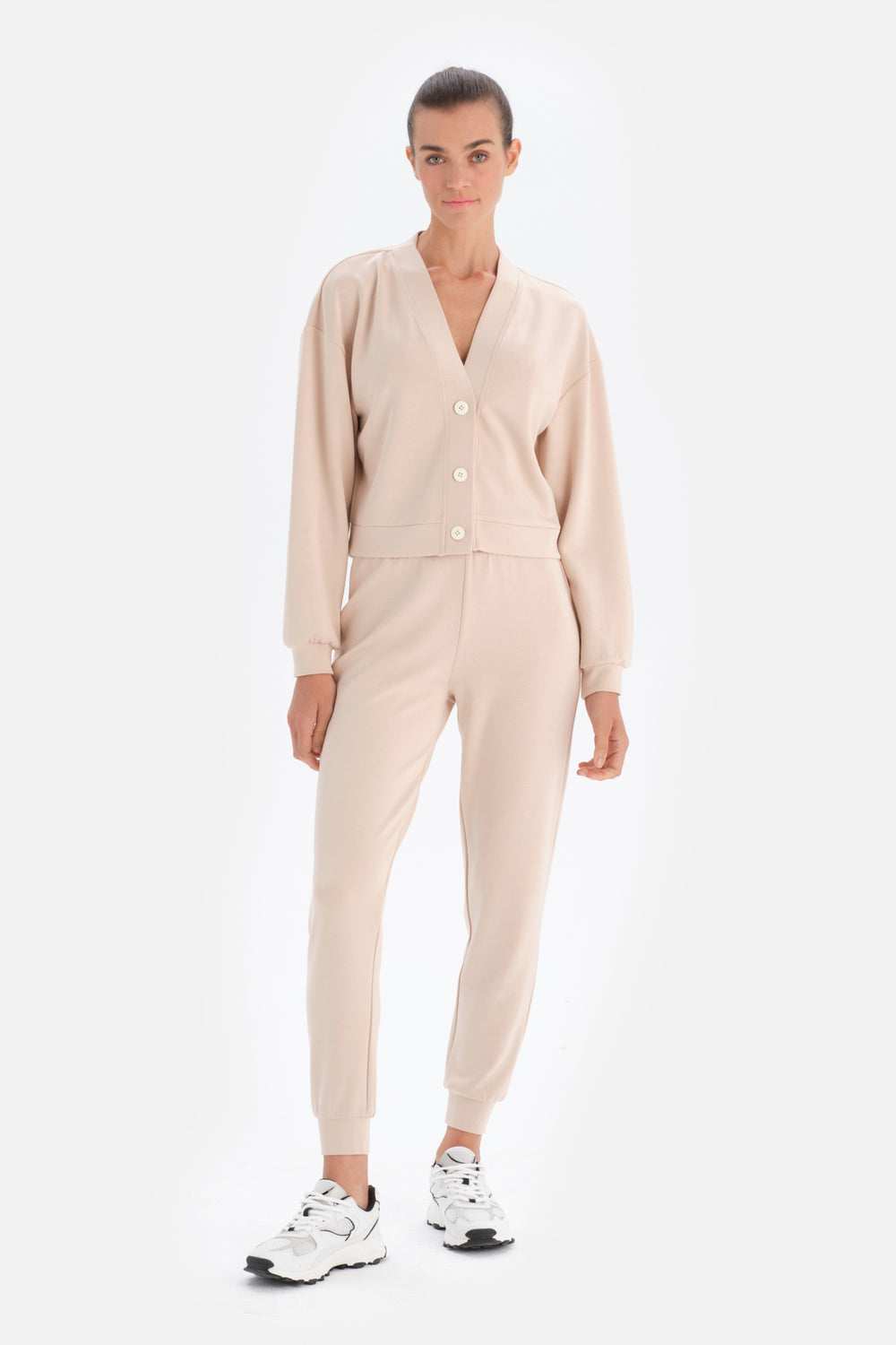 Ekru Jogger Paça Eşofman Altı