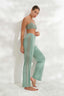 Yeşil Dantel Detaylı Viskon Pantolon