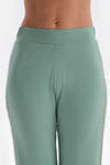 Yeşil Dantel Detaylı Viskon Pantolon