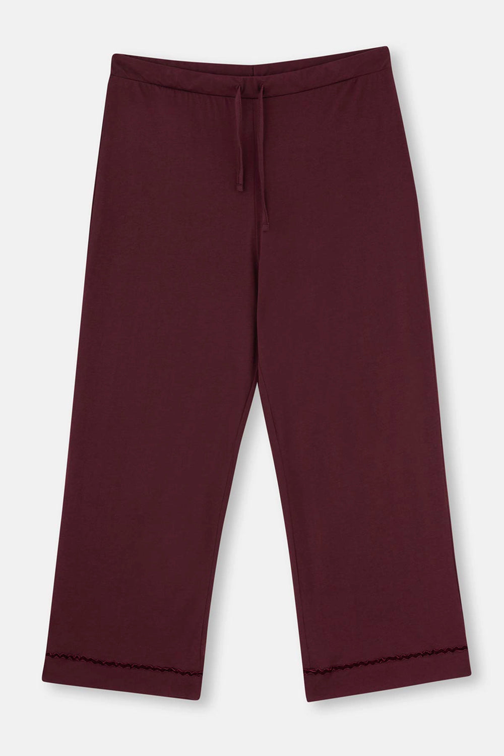Bordo Kadife Şerit Detaylı Plus Size Pijama Takımı