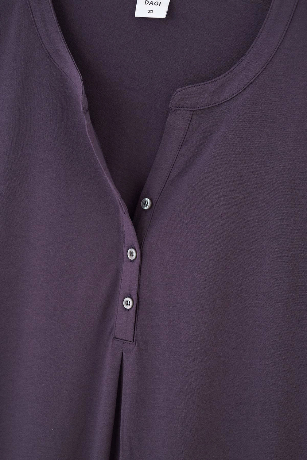 Antrasıt Yarım Patlı Uzun Kollu Plus Size Gecelik