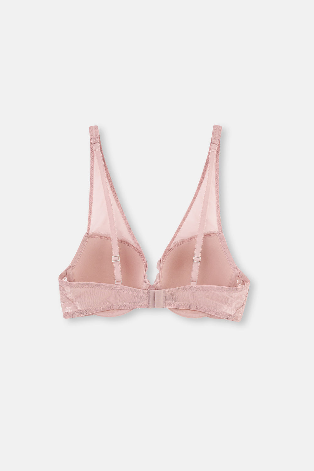 Soft Pembe Soft Dantel Ve Tül Detaylı Dolgusuz Kaplı Sütyen