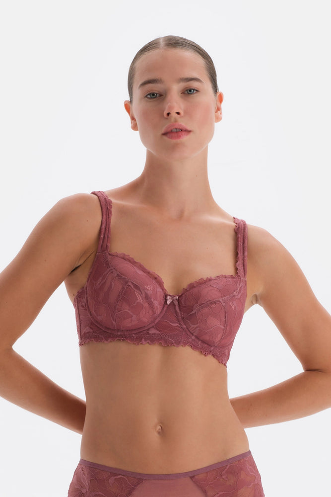 Gül Kurusu Dantelli Toparlayıcı Sütyen