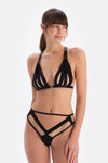 Siyah Tül Detaylı Bralet
