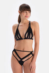 Siyah Tül Detaylı Bralet