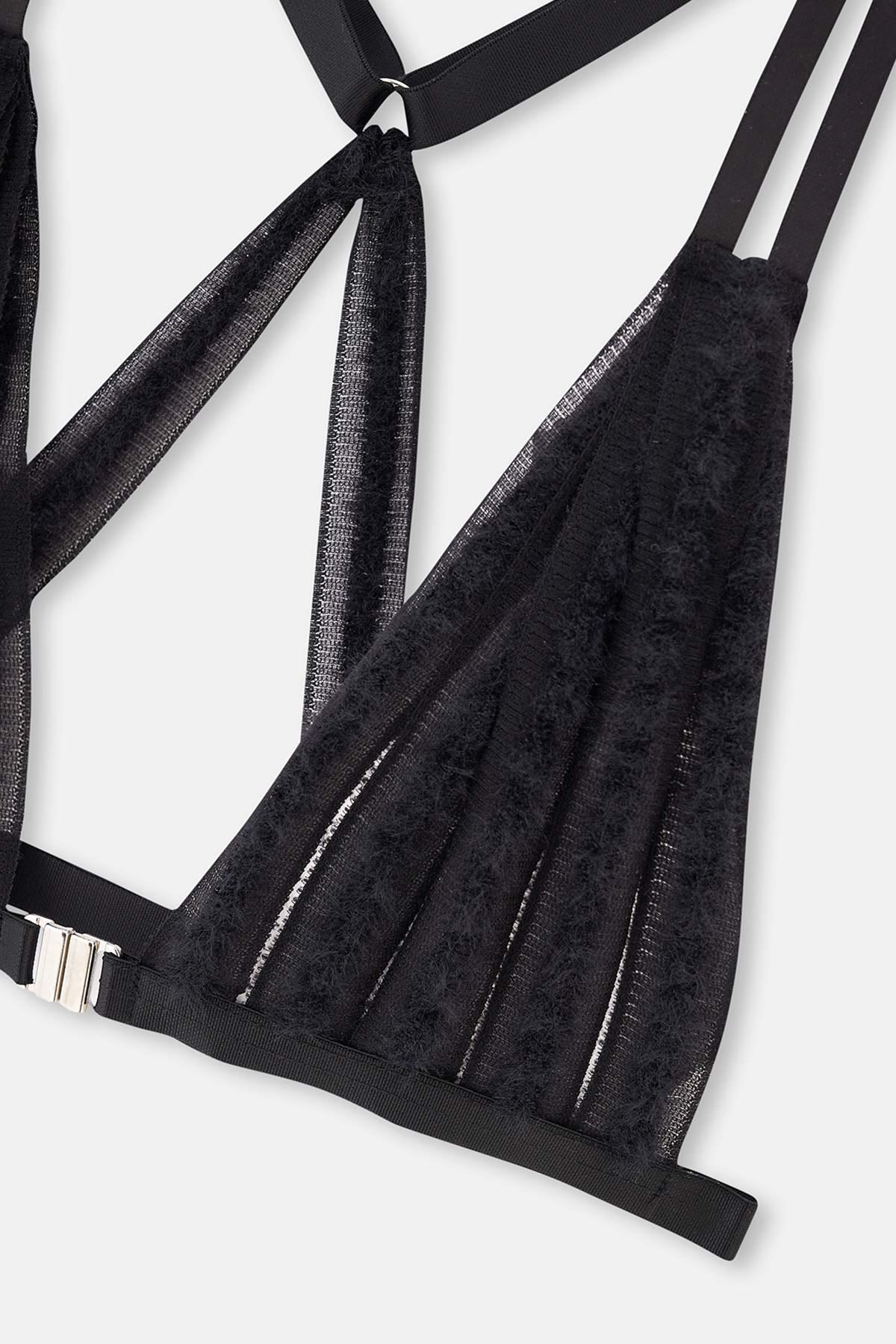Siyah Tül Detaylı Bralet