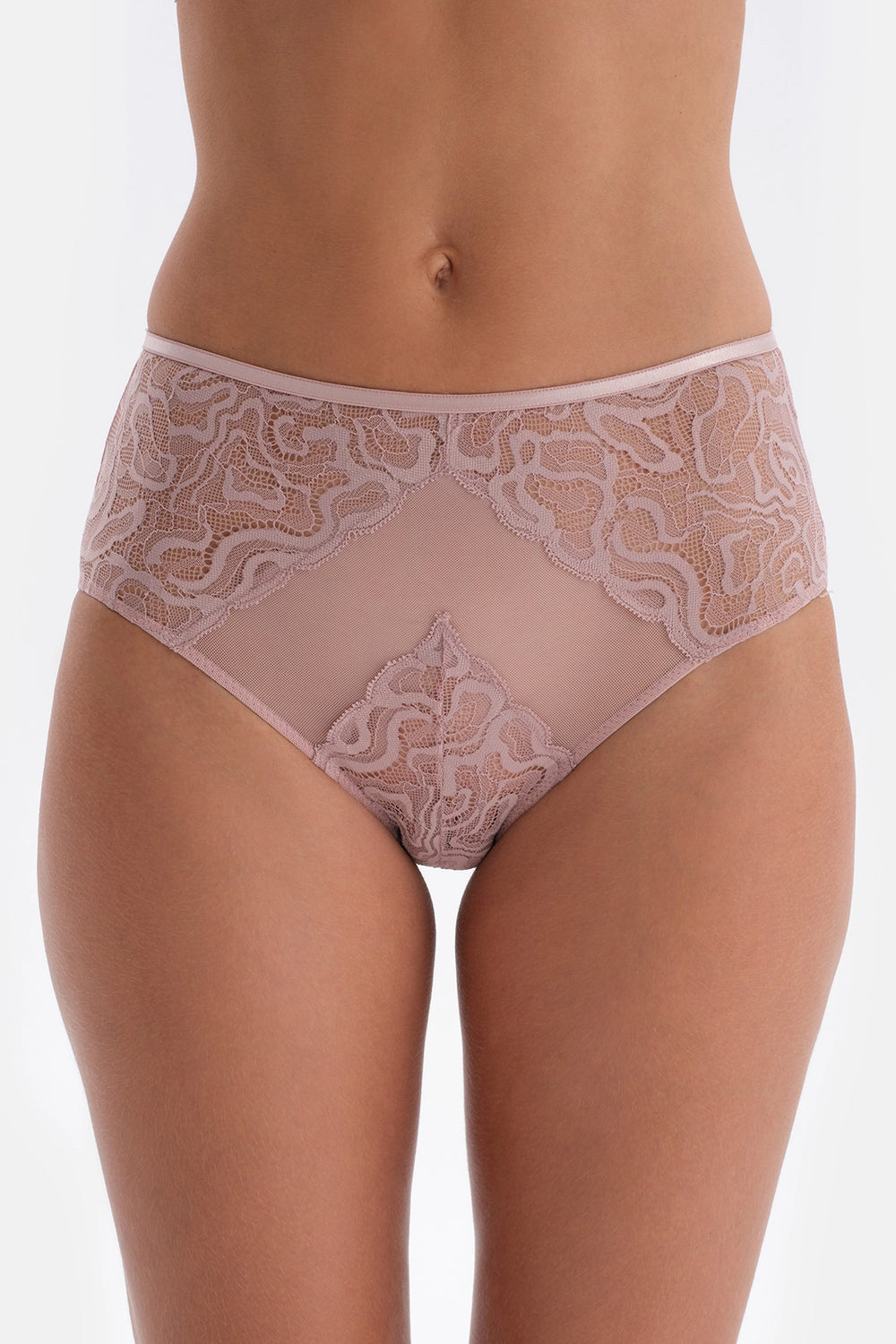 Soft Pembe Soft Dantel Detaylı Yüksek Bel Külot