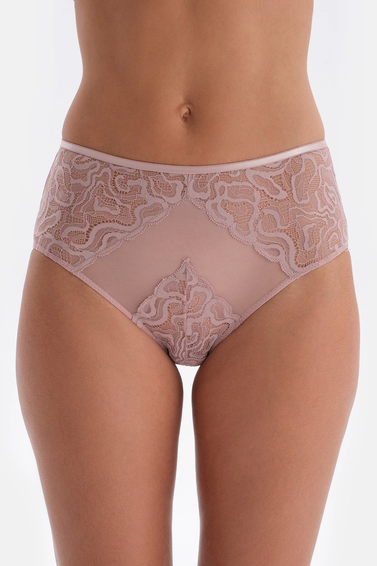 Soft Pembe Soft Dantel Detaylı Yüksek Bel Külot