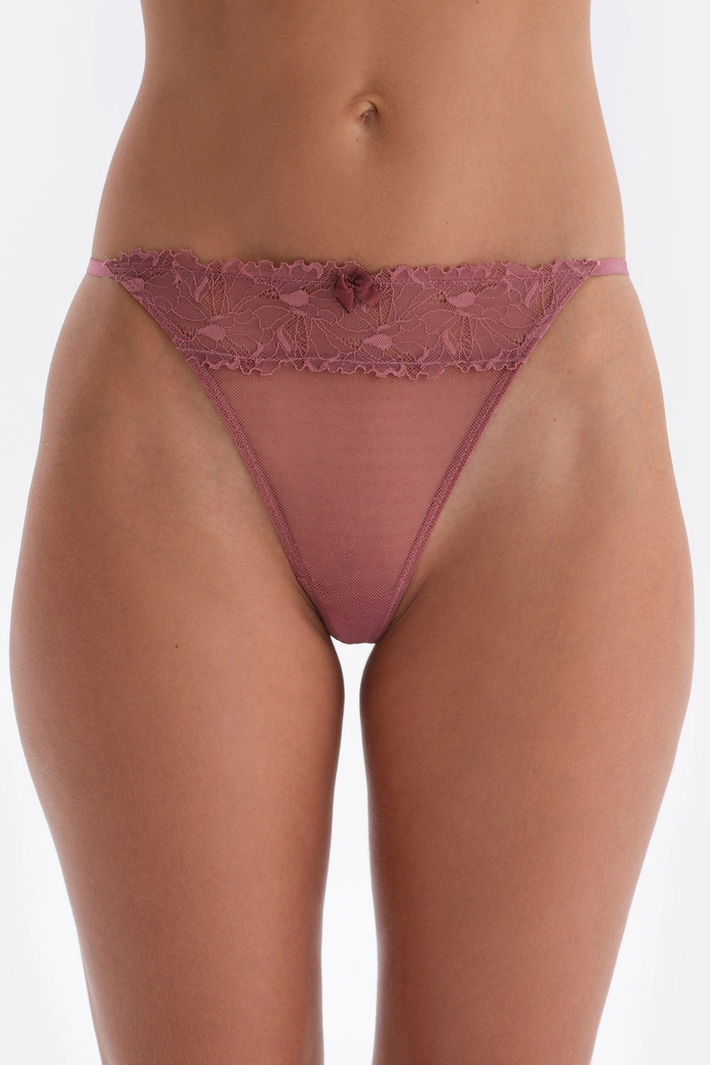 Gül Kurusu Tül Detaylı G-String