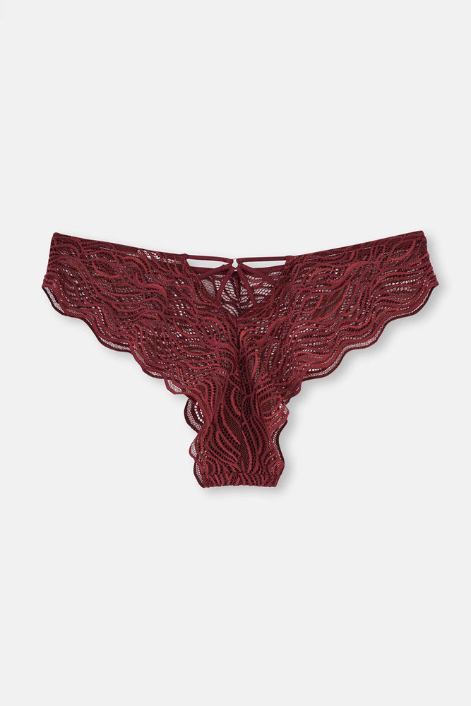 Bordo Dantelli Hıpster Külot