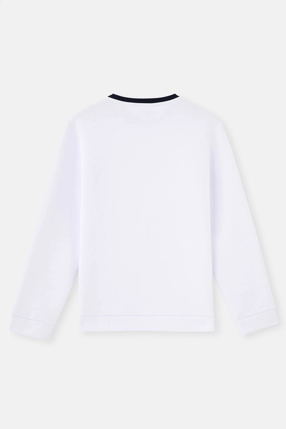 Beyaz Uzun Kollu Sweatshirt Pijama Üstü