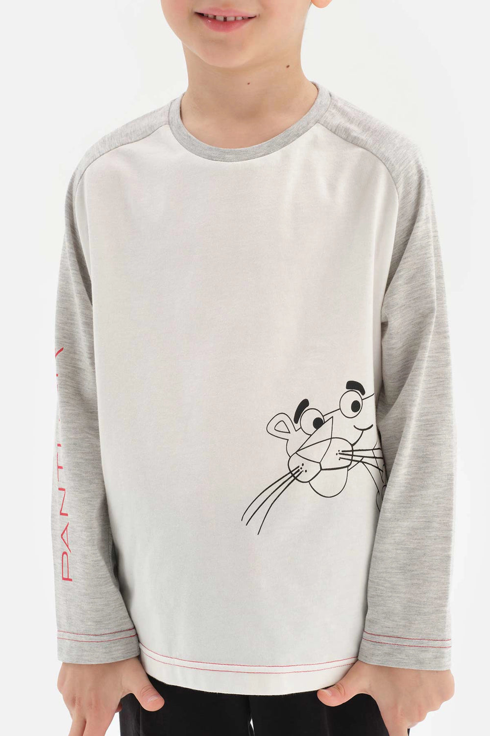 Gri Erkek Çocuk Baskılı Jogger Paça Pijama Takımı