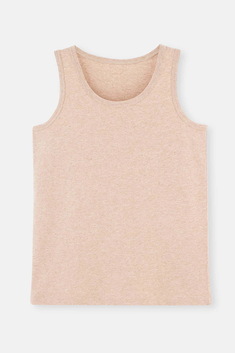 Bej Melanj - Kahve Melanj 2'Li Erkek Çocuk Pamuk Atlet