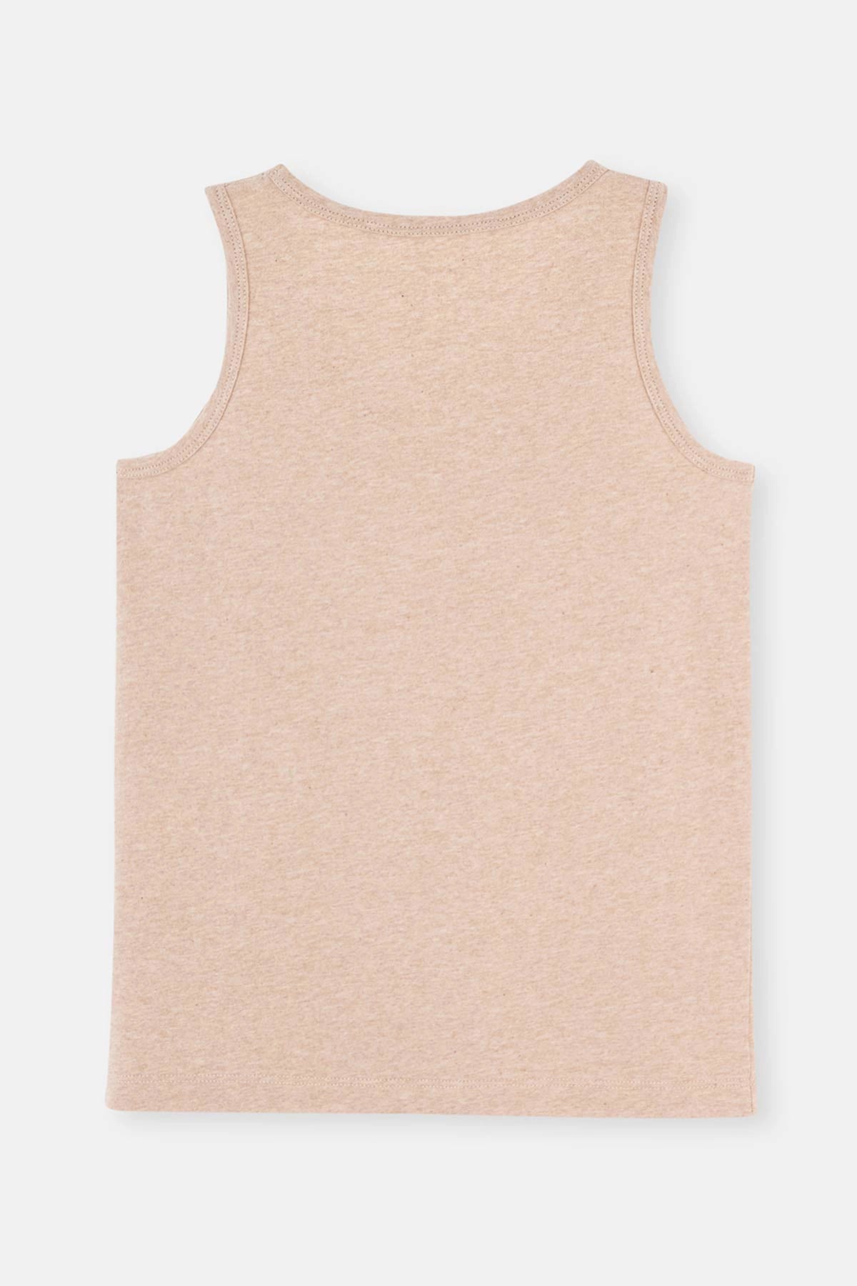 Bej Melanj - Kahve Melanj 2'Li Erkek Çocuk Pamuk Atlet