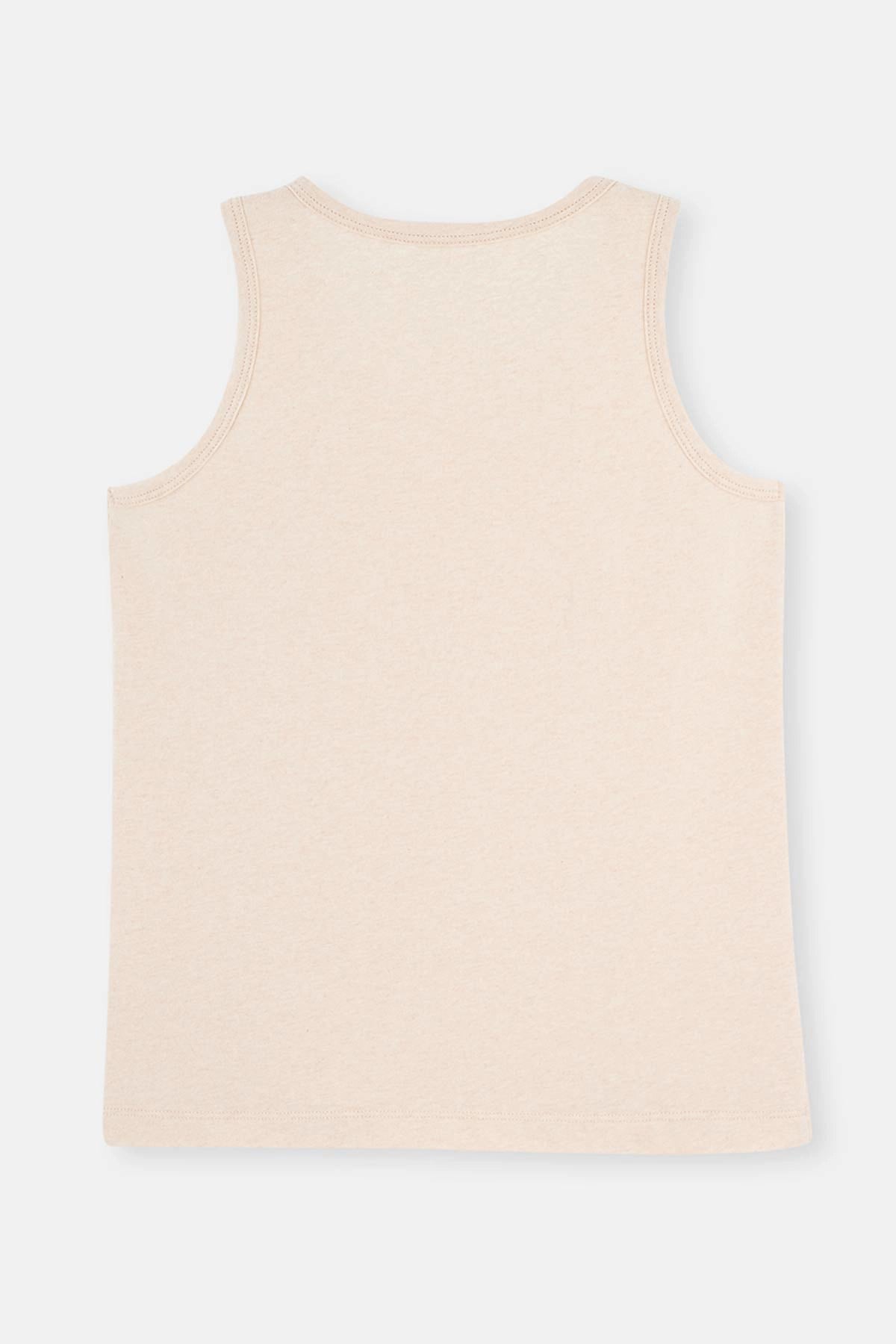 Bej Melanj - Kahve Melanj 2'Li Erkek Çocuk Pamuk Atlet