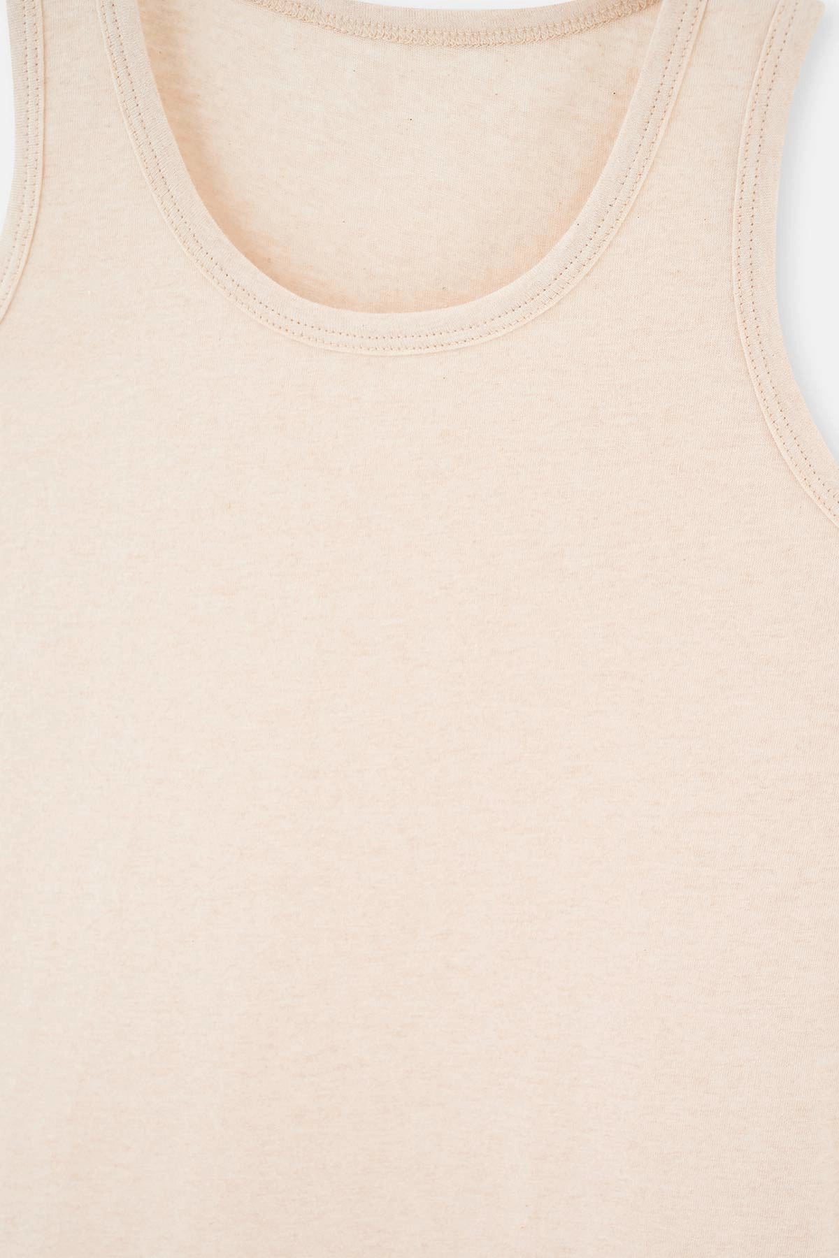 Bej Melanj - Kahve Melanj 2'Li Erkek Çocuk Pamuk Atlet