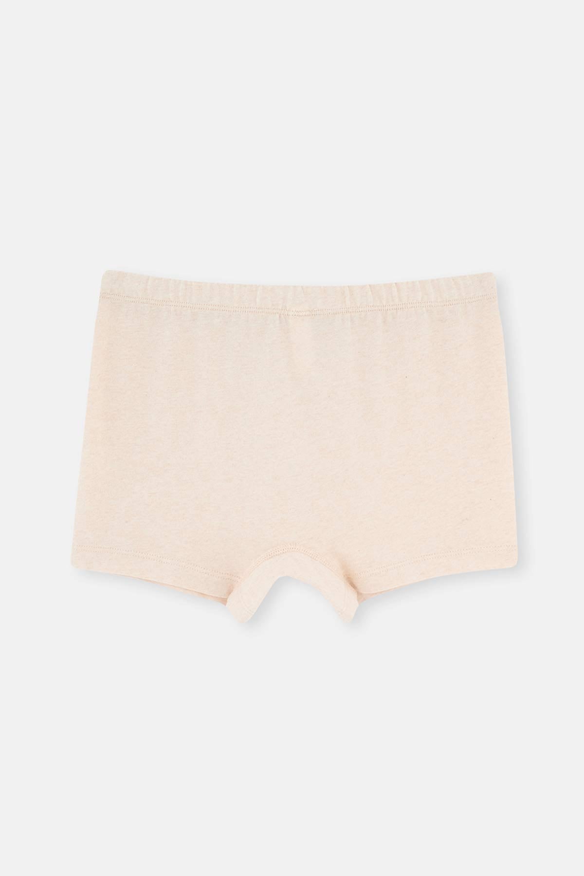 Bej Melanj - Kahve Melanj 2'Li Erkek Çocuk Pamuk Boxer