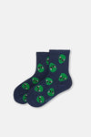 Lacivert Erkek Çocuk Uzaylı Desenli Spor Çorap