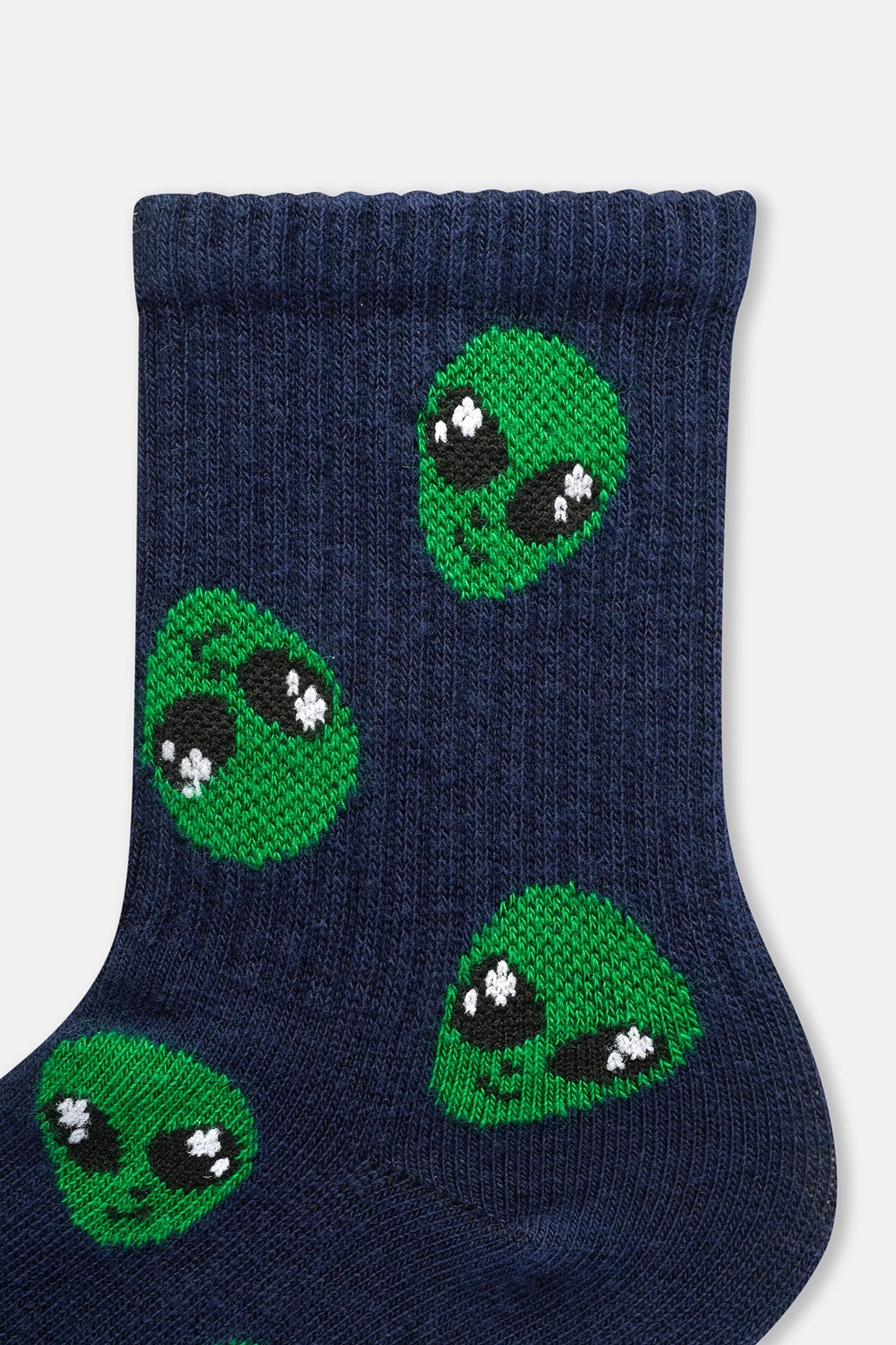 Lacivert Erkek Çocuk Uzaylı Desenli Spor Çorap