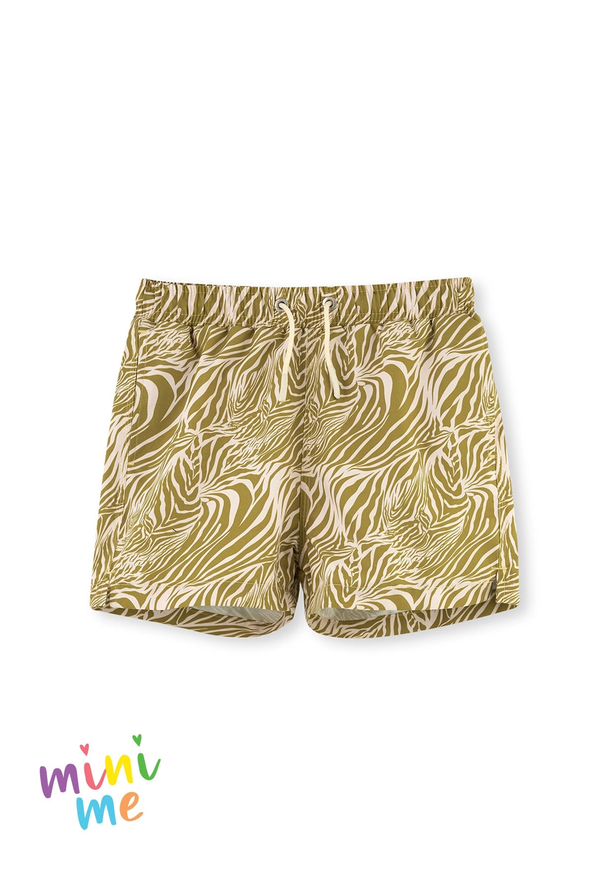 Yeşil Erkek Çocuk Zebra Desenli Deniz Şortu